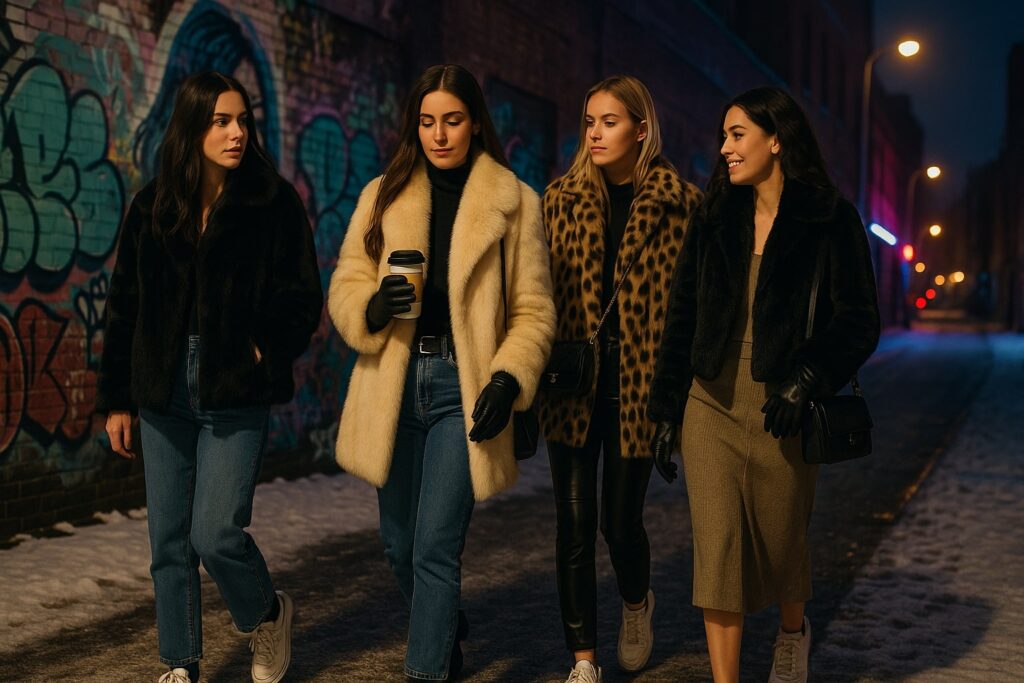 Cele mai elegante ținute cu blaniță de damă pentru serile de iarnă