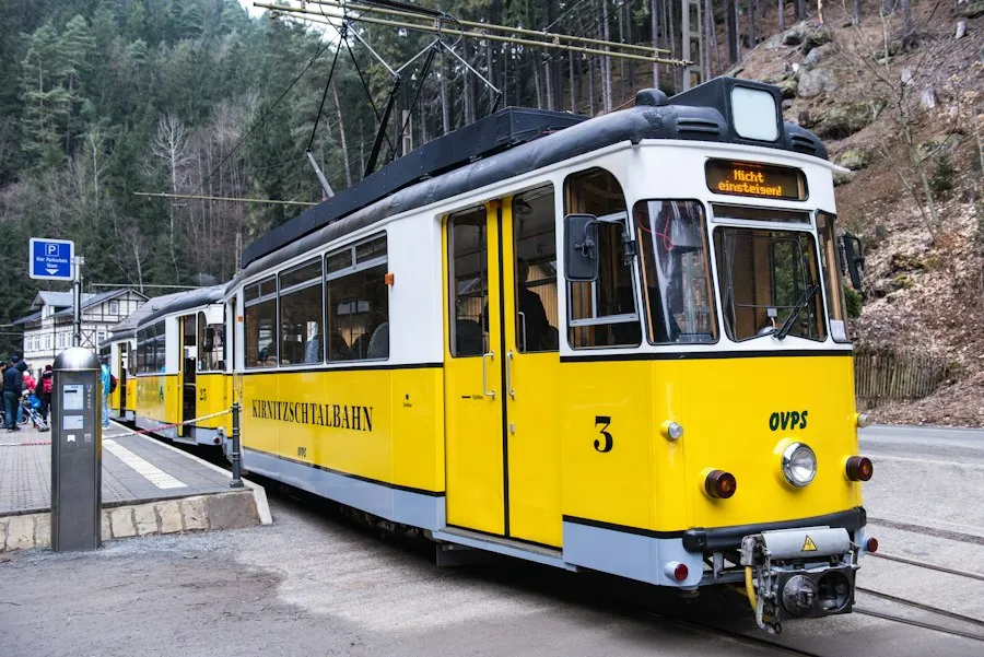 Photo vintage tram transport history